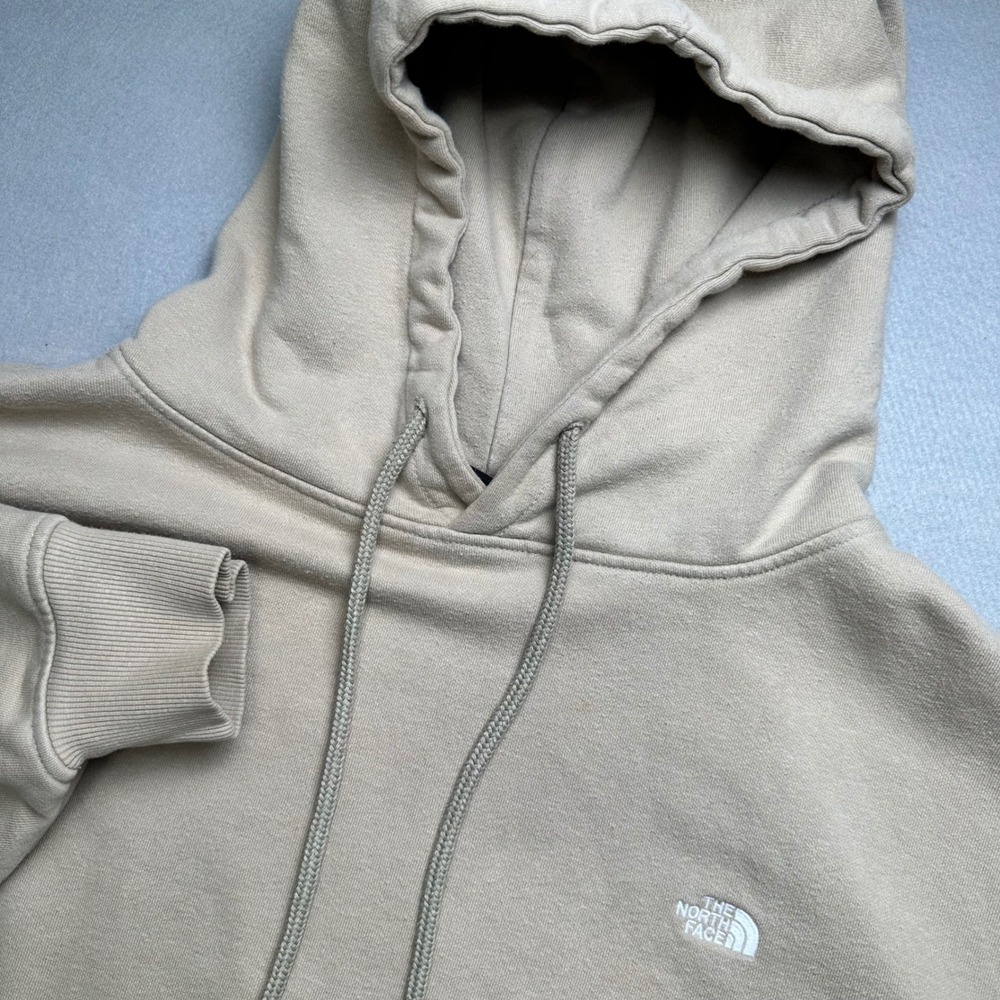 The North Face Hoodie Womens XXL Beige Oversized Embroidered Logo Pullover